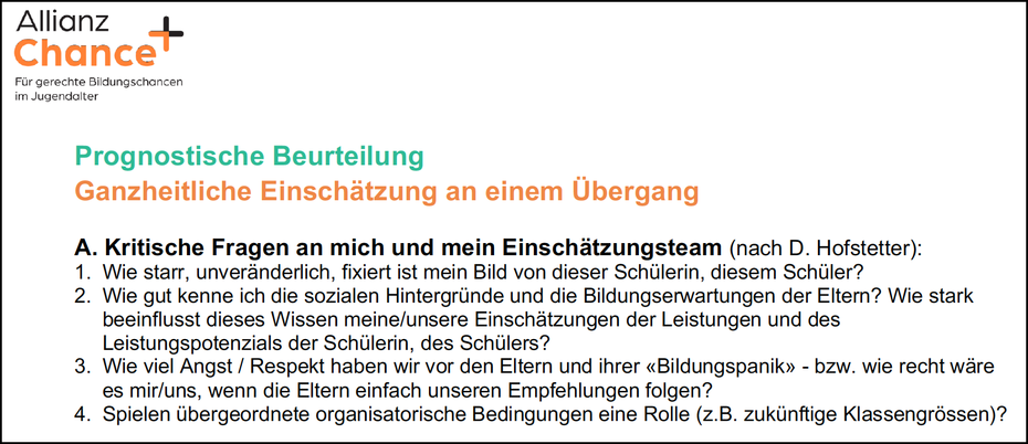 Sontheim & Schoch, 2022, Ausschnitt Checkliste Teil A